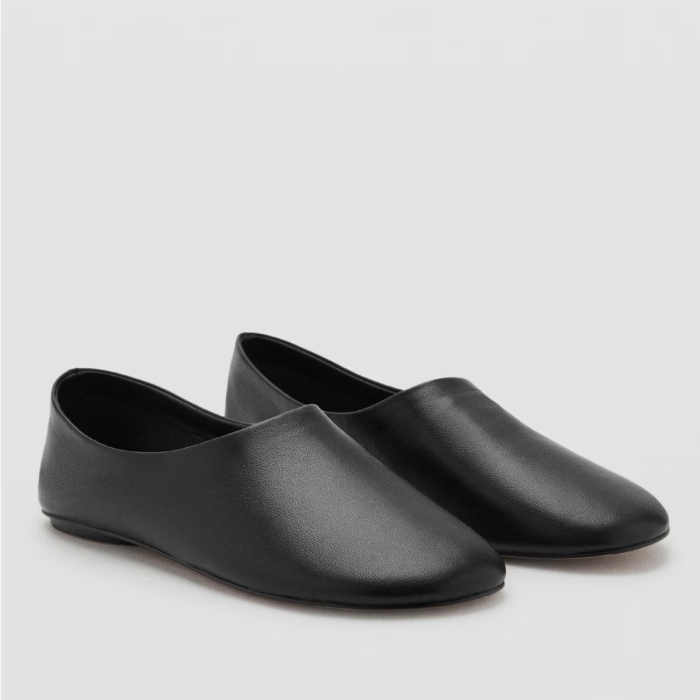 LEATHER FLAT SHOES - Picture 2 of 4